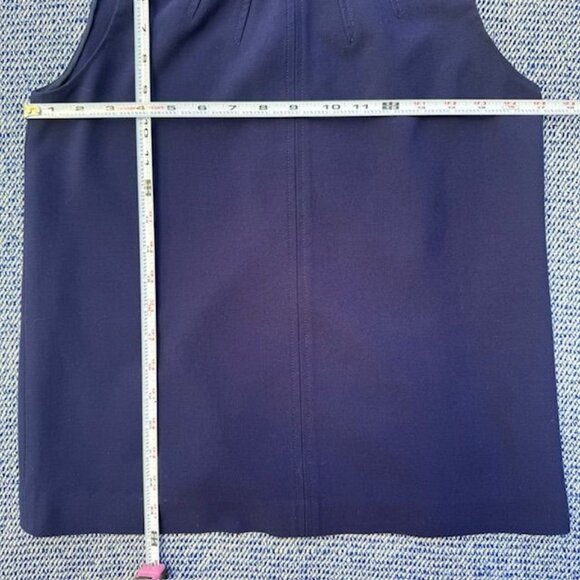 Diane Von Furstenberg Navy Blue Sleeveless Top Size 2 With Back Zipper & Pleated - Picture 6 of 10